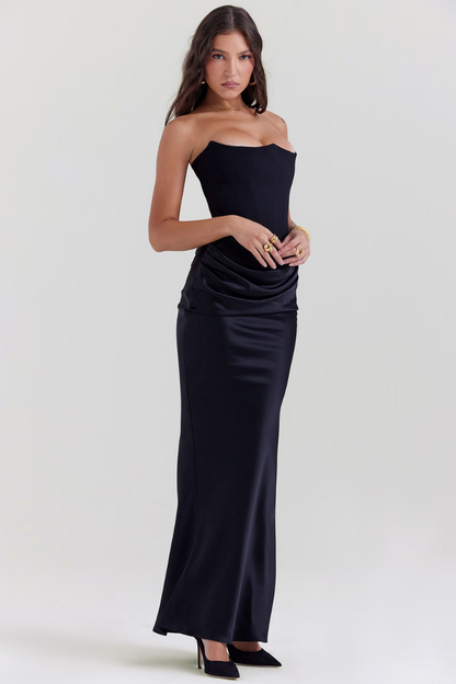 GISELLE STRAPLESS MAXI DRESS - BLACK - Black - M