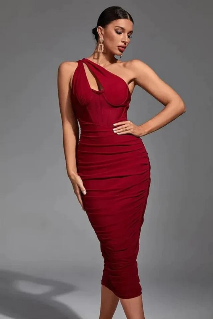 ADELE MIDI DRESS - BLACK - Black - S 