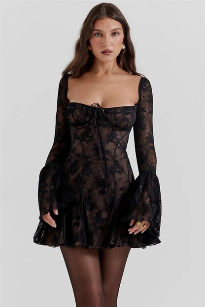 ALEXANDRA MINI DRESS - BLACK