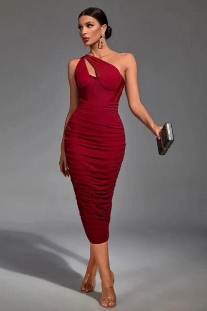 ADELE MIDI DRESS - BLACK - Black - S 