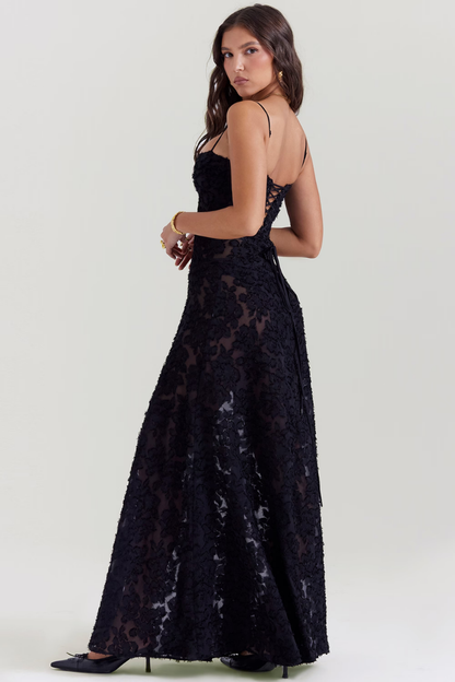 ALLEGRA MAXI DRESS - SOFT ORCHID - BLACK - M