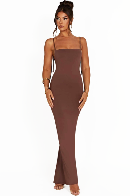 ROSE SLEEVELESS MAXI DRESS - CHOCOLATE - Navy Blue - M