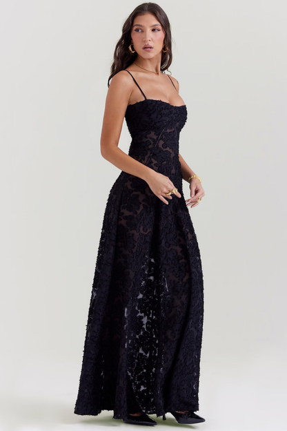 ALLEGRA MAXI DRESS - SOFT ORCHID - BLACK - M