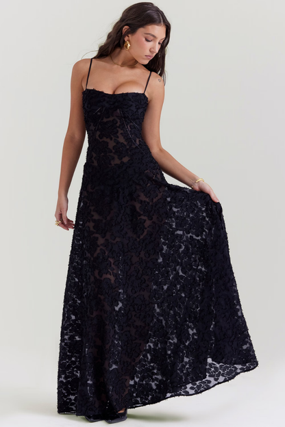 ALLEGRA MAXI DRESS - SOFT ORCHID - BLACK - M