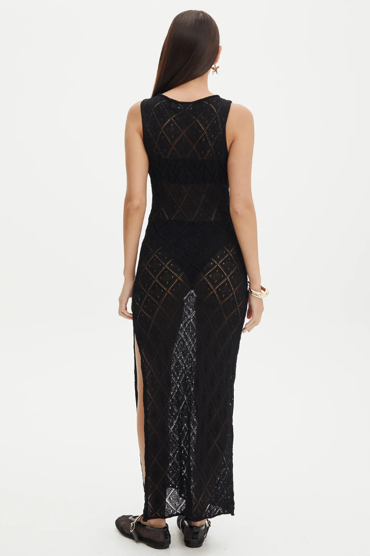 MALTERA SPLIT MAXI DRESS - BLACK &quot; breng more sizes &quot;