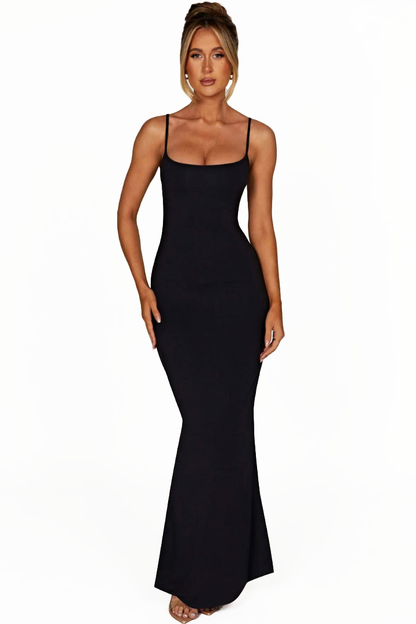 TERESE SLEEVELESS MAXI DRESS-STEEL - Khaki - M