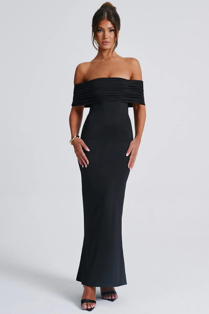 KARLA STRAPLESS MAXI DRESS - BLACK - Wine Red - M
