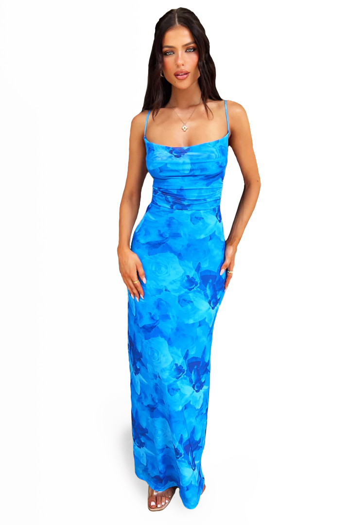 ARLO SLEEVELESS MAXI DRESS - BLUE