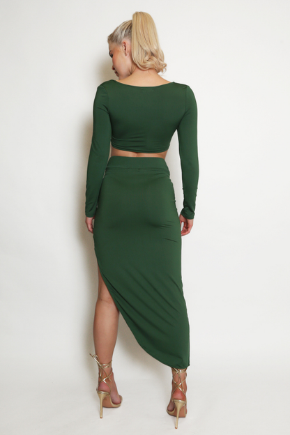 BRIGITTE TWO PIECES MAXI DRESS - BROWN