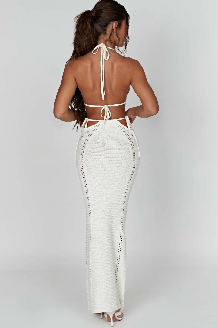 ALMA KNIT DRESS - WHITE