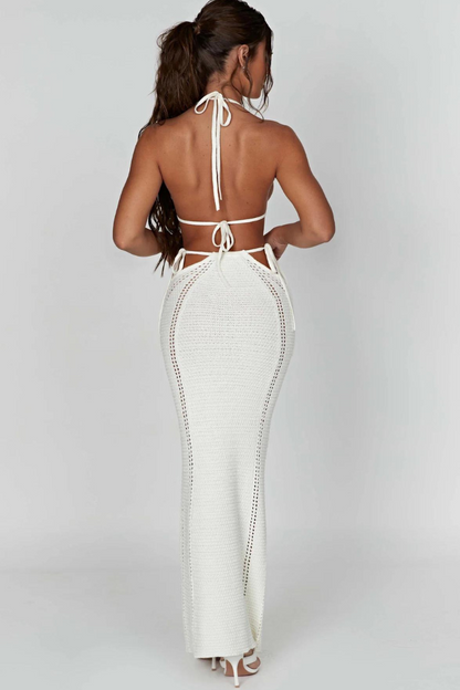 ALMA KNIT DRESS - WHITE