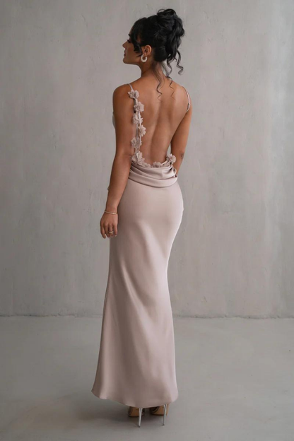 RUBY MAXI LONG DRESS-RED - Wine Red - S