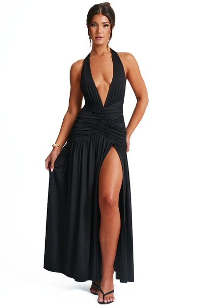 SOFÍA HALTER MAXI DRESS - White - M
