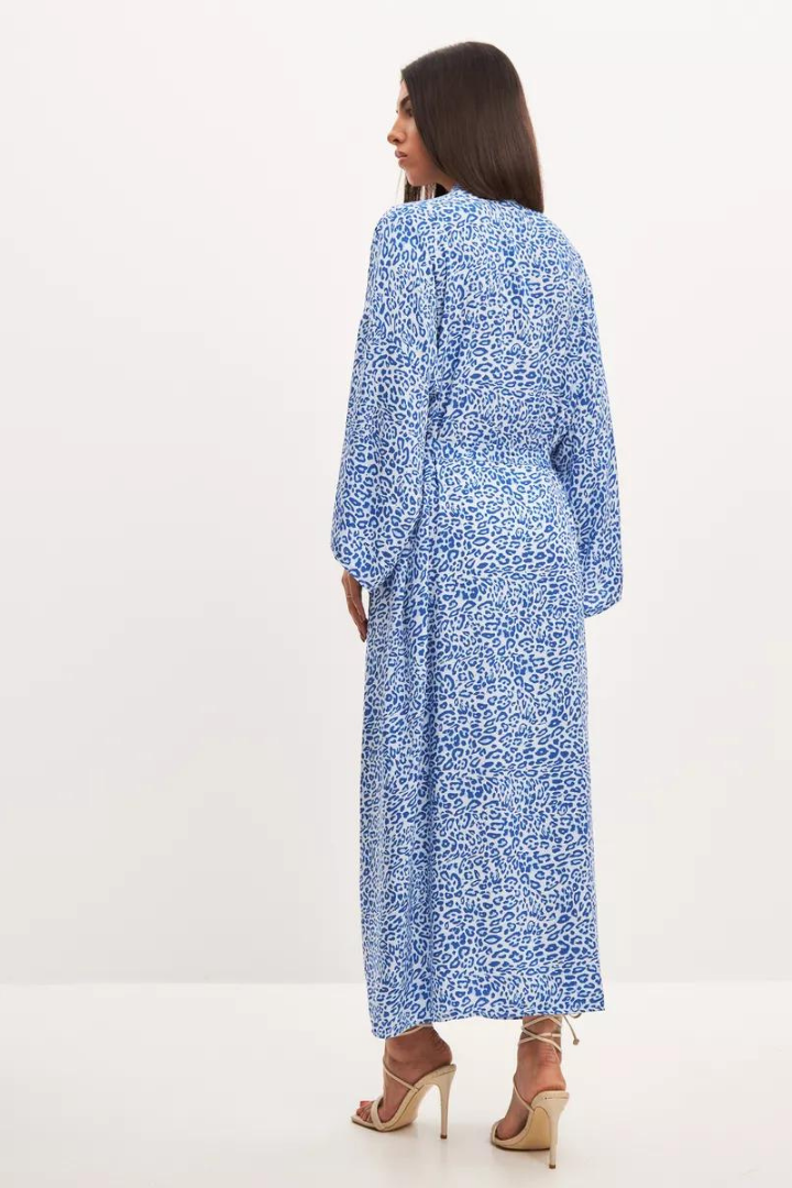 HARRIET MAXI DRESS - LEOPARD BLUE