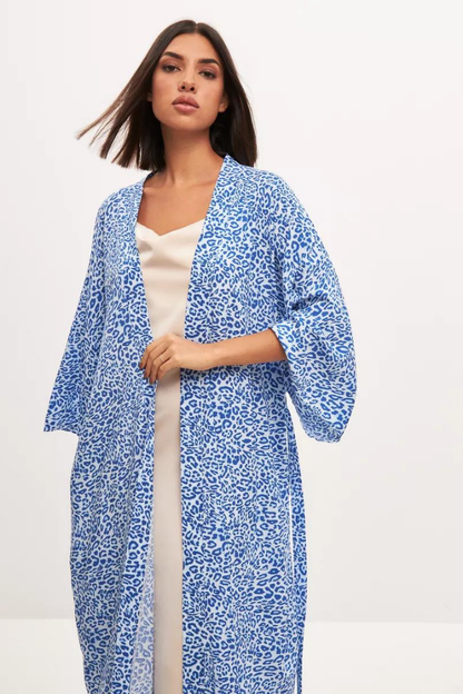 HARRIET MAXI DRESS - LEOPARD BLUE