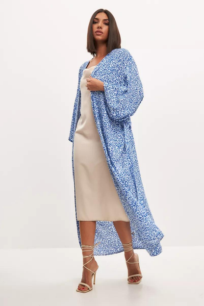 HARRIET MAXI DRESS - LEOPARD BLUE