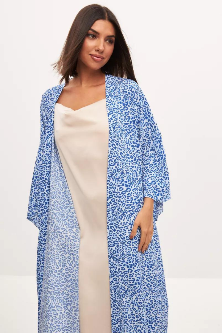 HARRIET MAXI DRESS - LEOPARD BLUE