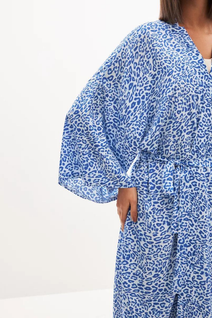 HARRIET MAXI DRESS - LEOPARD BLUE