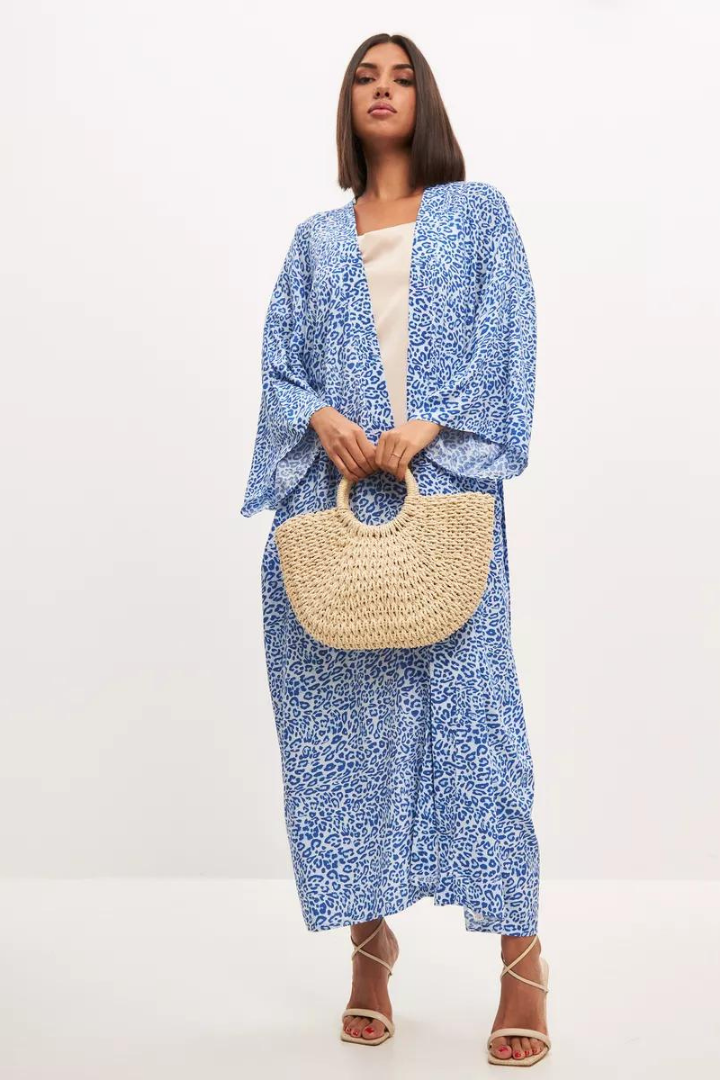 HARRIET MAXI DRESS - LEOPARD BLUE