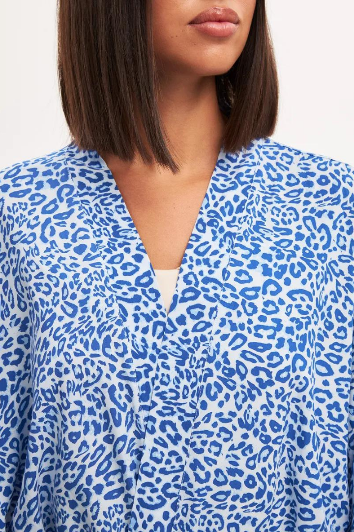 HARRIET MAXI DRESS - LEOPARD BLUE