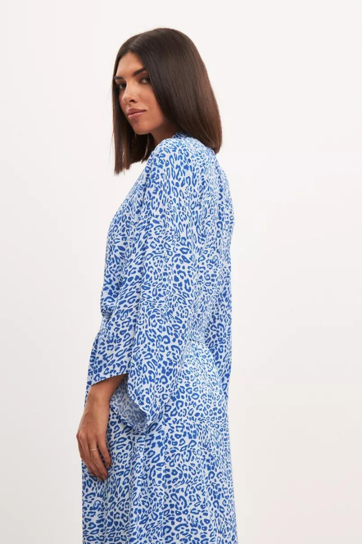 HARRIET MAXI DRESS - LEOPARD BLUE