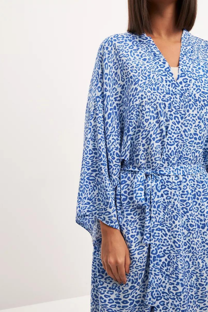 HARRIET MAXI DRESS - LEOPARD BLUE