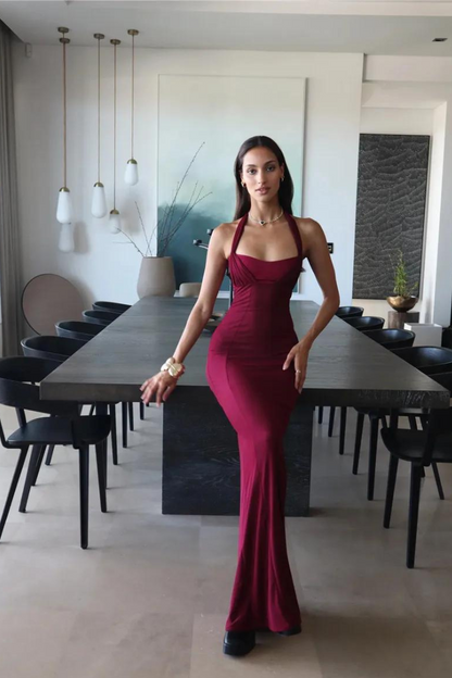 ANTOINETTE MAXI DRESS - RED WINE