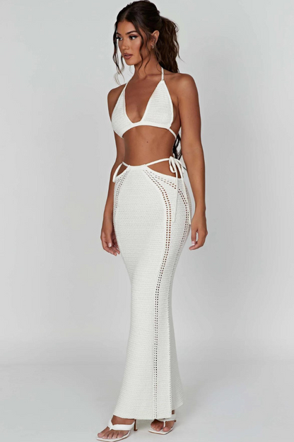 ALMA KNIT DRESS - WHITE
