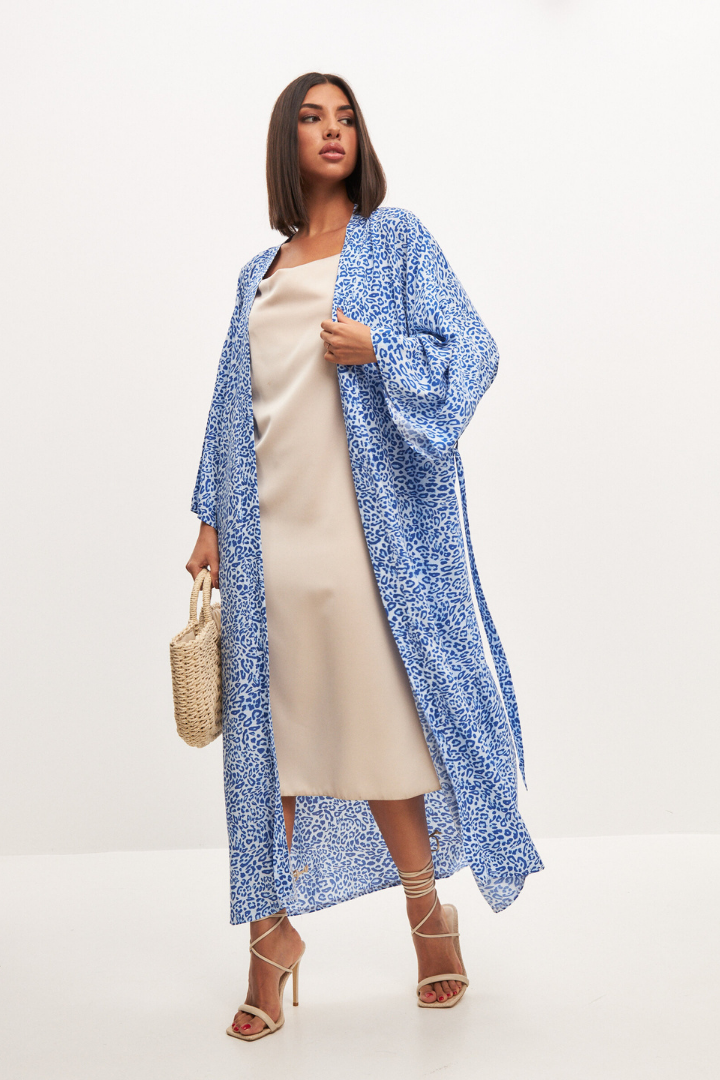 HARRIET MAXI DRESS - LEOPARD BLUE
