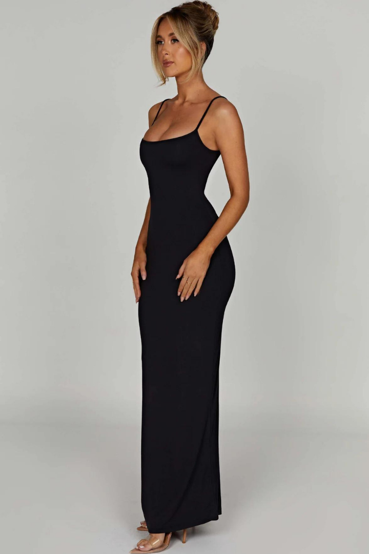 TERESE SLEEVELESS MAXI DRESS-STEEL - Khaki - M