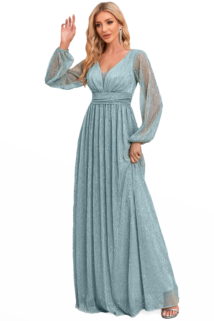 AKRISNA SEQUIN MAXI DRESS - GREEN - L - Purple