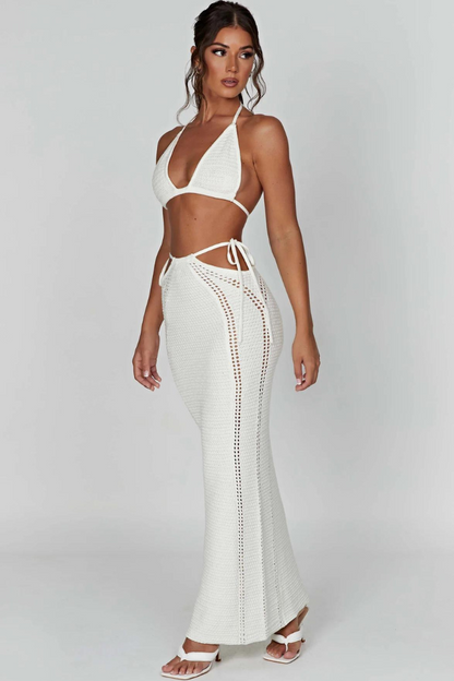 ALMA KNIT DRESS - WHITE