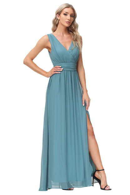 AMORY CHIFFON MAXI DRESS - WATER HYACINTH