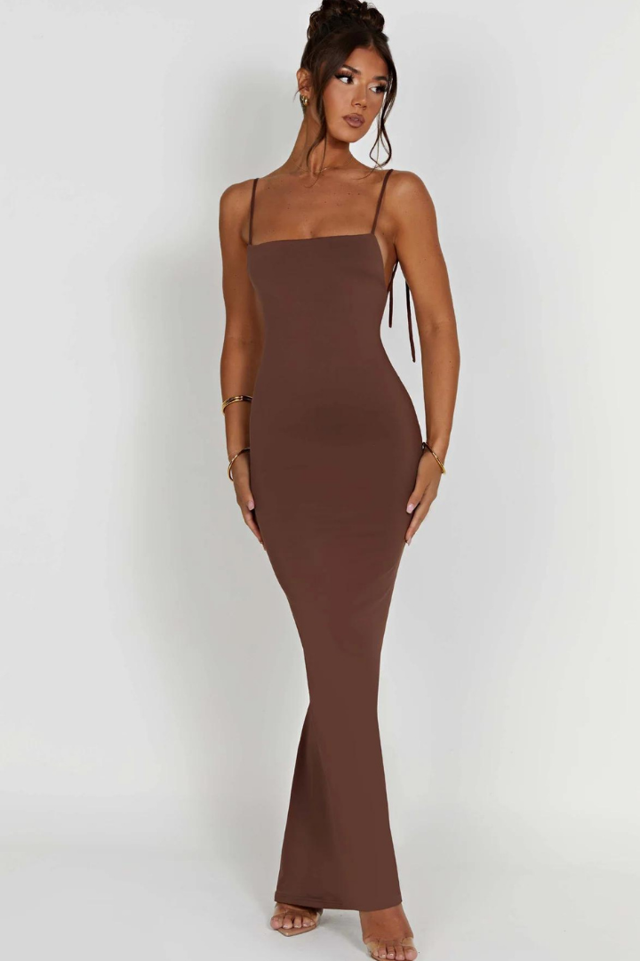 ROSE SLEEVELESS MAXI DRESS - CHOCOLATE - Navy Blue - M