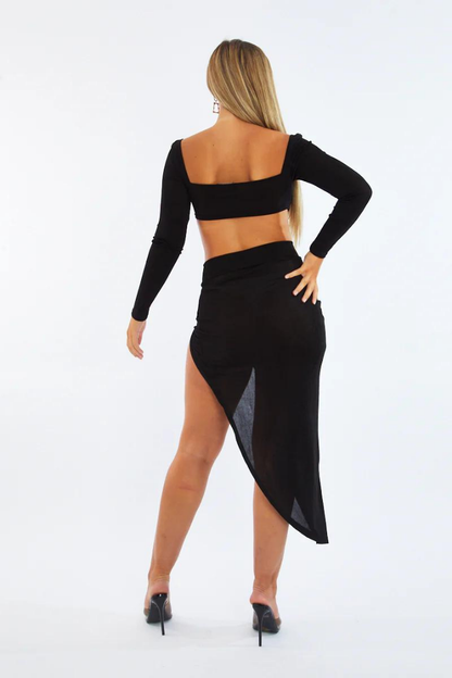 BRIGITTE TWO PIECES MAXI DRESS - BROWN