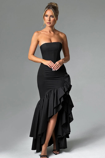 SILVIA STRAPLESS MAXI DRESS - BLACK