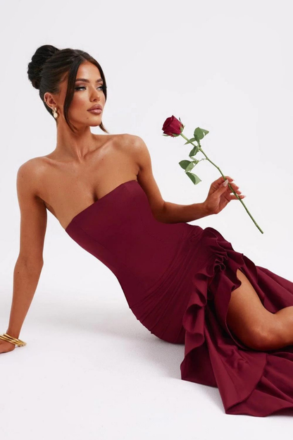 SILVIA STRAPLESS MAXI DRESS - BLACK