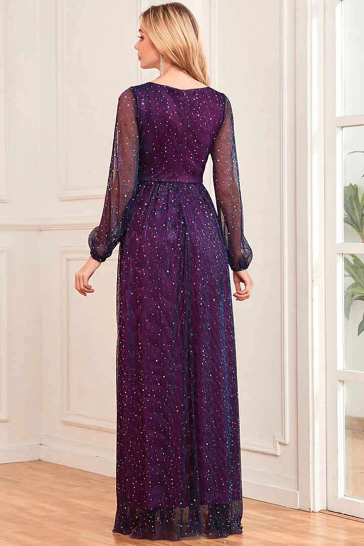 AKRISNA SEQUIN MAXI DRESS - PURPLE