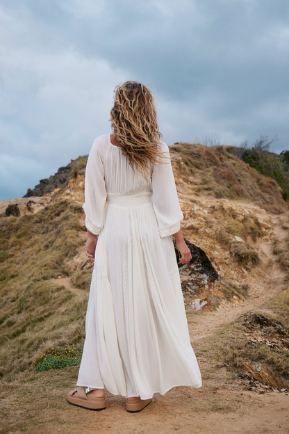 BRIGETTE CHIFFON MAXI DRESS - WHITE*