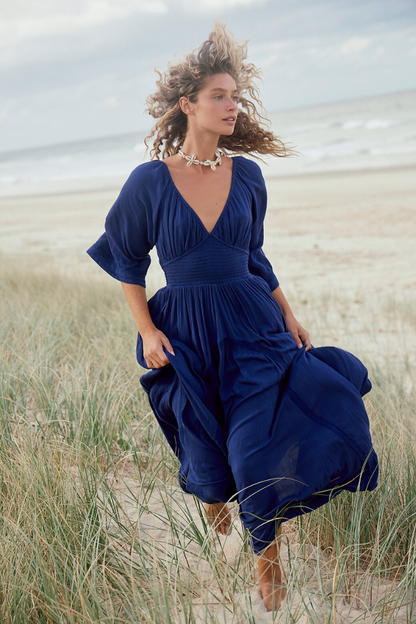 BRIGETTE CHIFFON MAXI DRESS - WHITE*