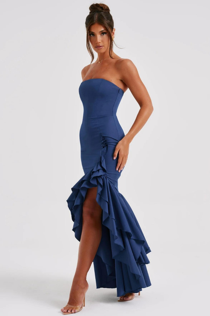 SILVIA STRAPLESS MAXI DRESS - BLACK