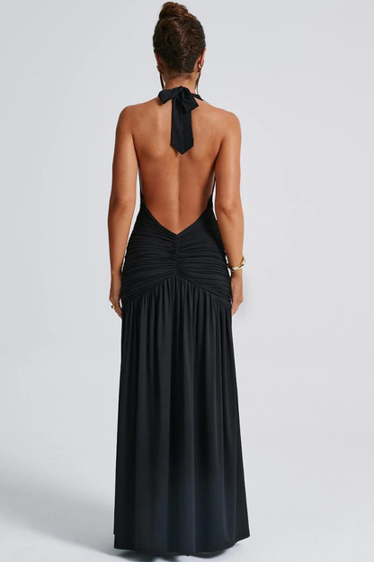 SOFÍA HALTER MAXI DRESS - White - M