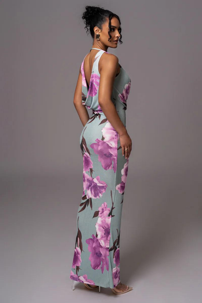 NORA SLEEVELESS MAXI DRESS - BLUE FLORAL