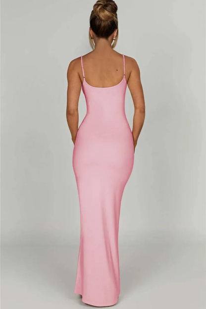 TERESE SLEEVELESS MAXI DRESS-STEEL - Khaki - M