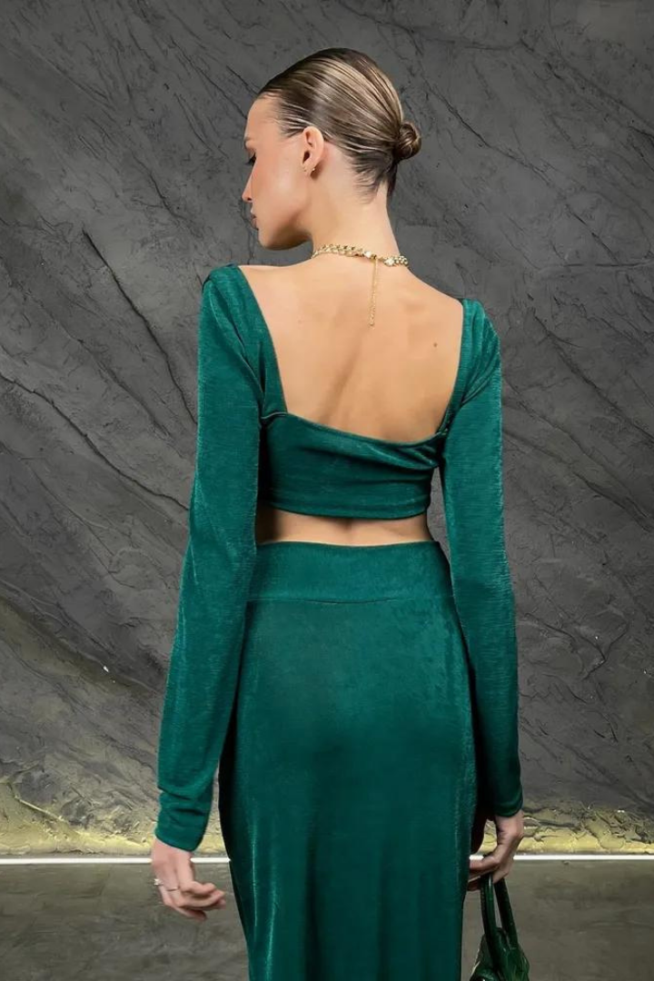 BRIGITTE TWO PIECES MAXI DRESS - BROWN