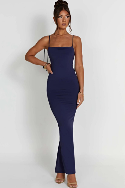 ROSE SLEEVELESS MAXI DRESS - CHOCOLATE - Navy Blue - M