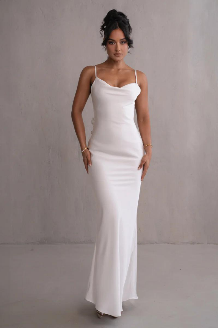 RUBY MAXI LONG DRESS-RED - Wine Red - S
