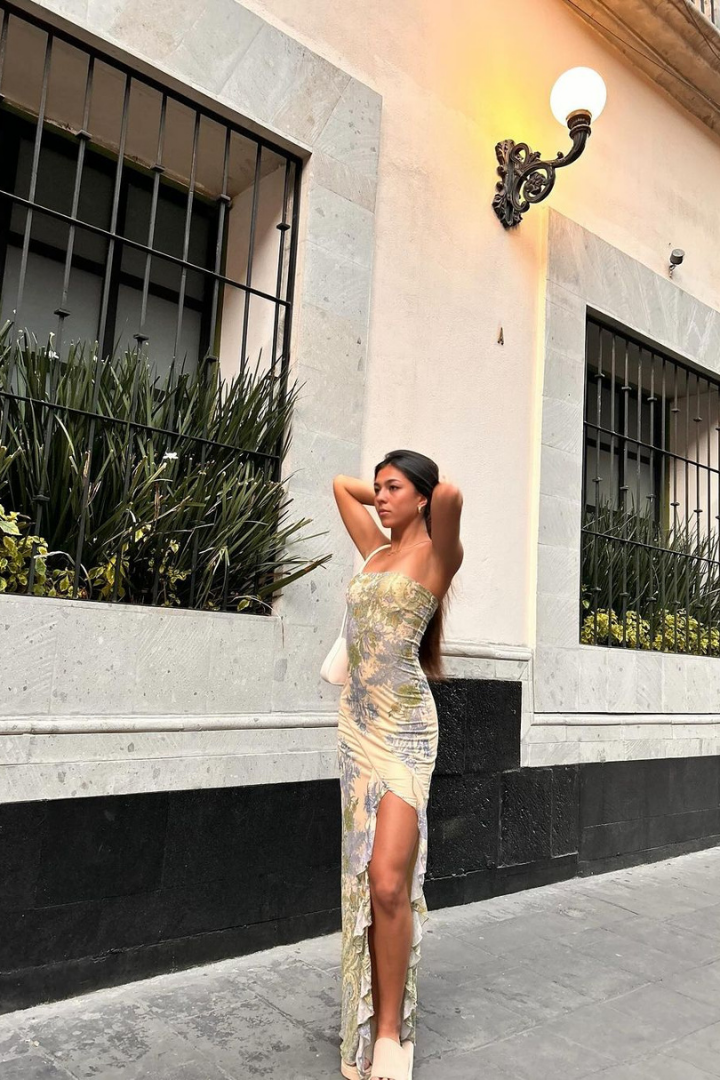 JESSICA STRAPLESS MAXI DRESS - LIGHT GREEN