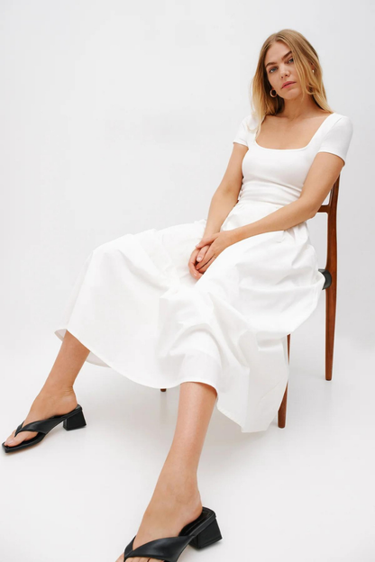 LEONARA MAXI DRESS - WHITE - white - L
