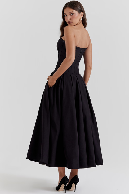 PHOEBE OFF-SHOULDER MAXI DRESS - BLACK
